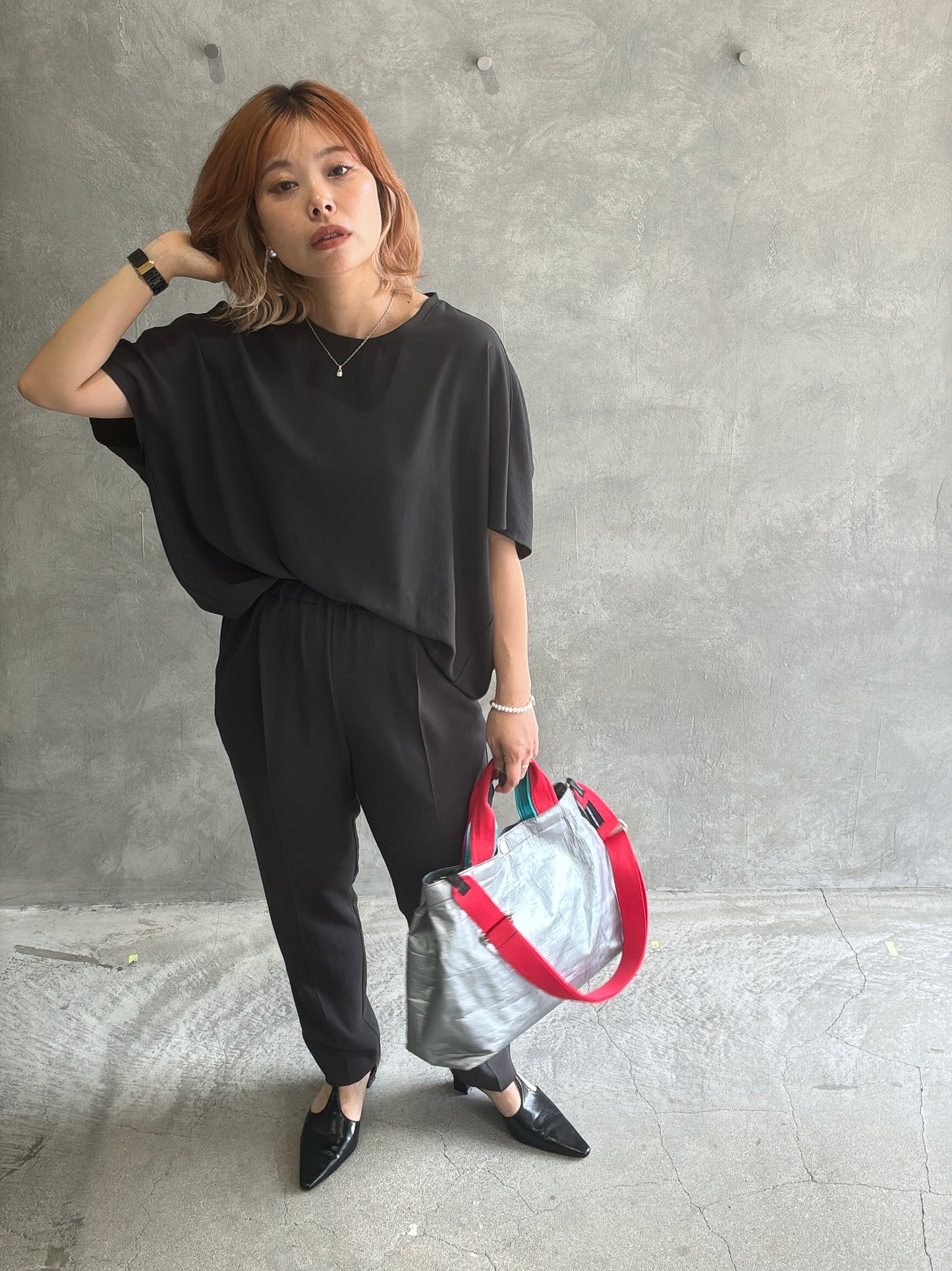 ストレッチシフォンドルマンブラウス/Dignite collier