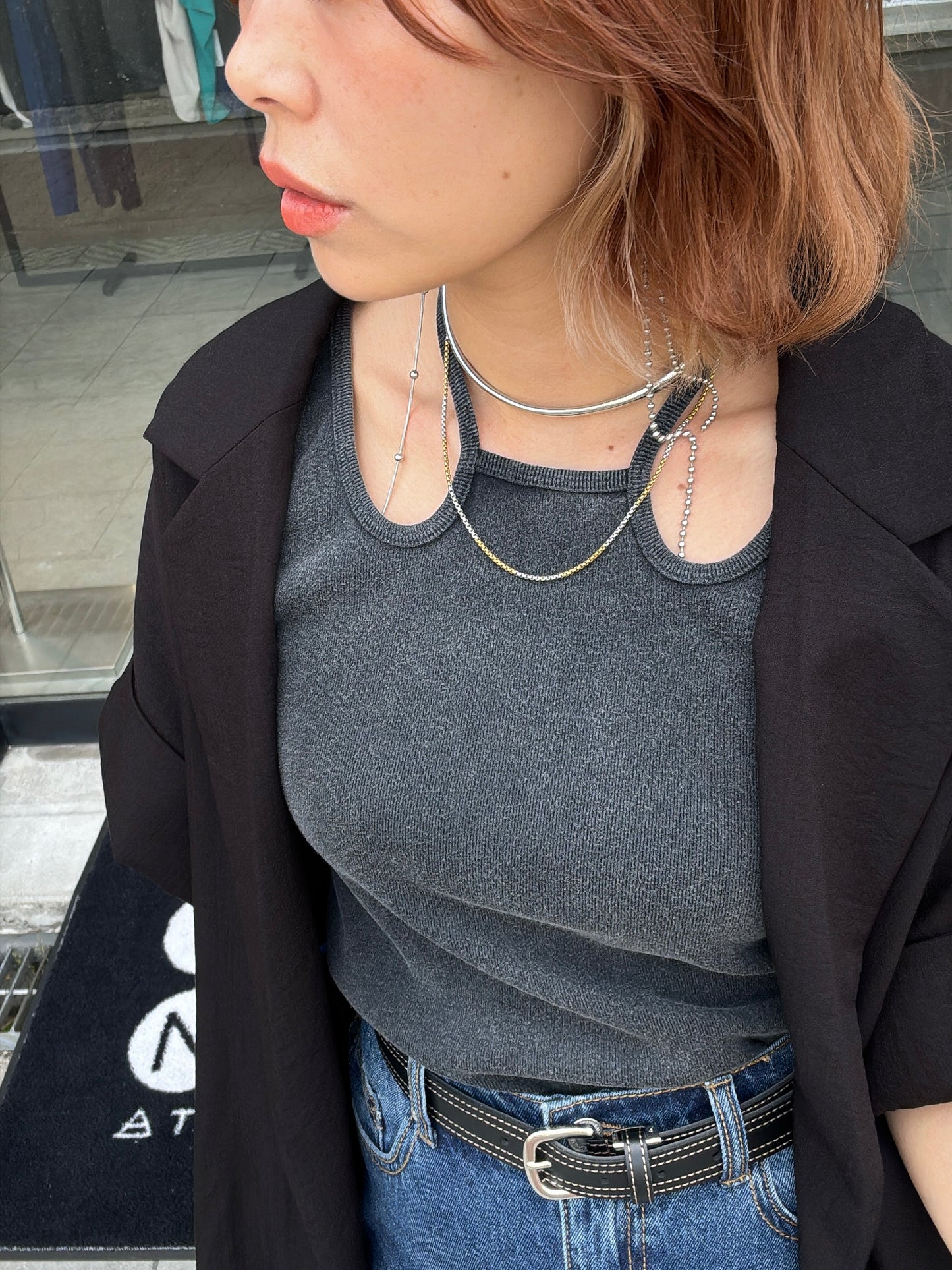 ロングピアス(ボールチェーン)