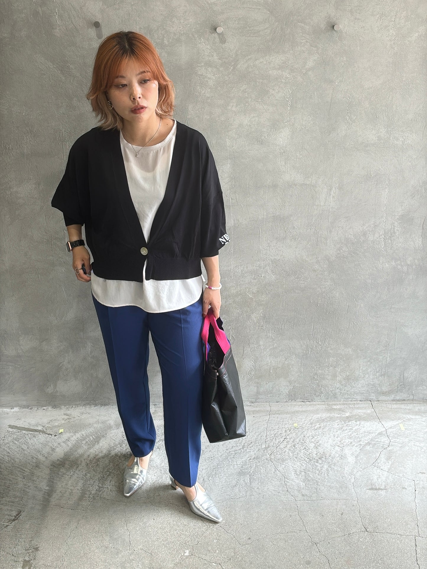 ストレッチシシフォンテーパードパンツ/Dignite collier