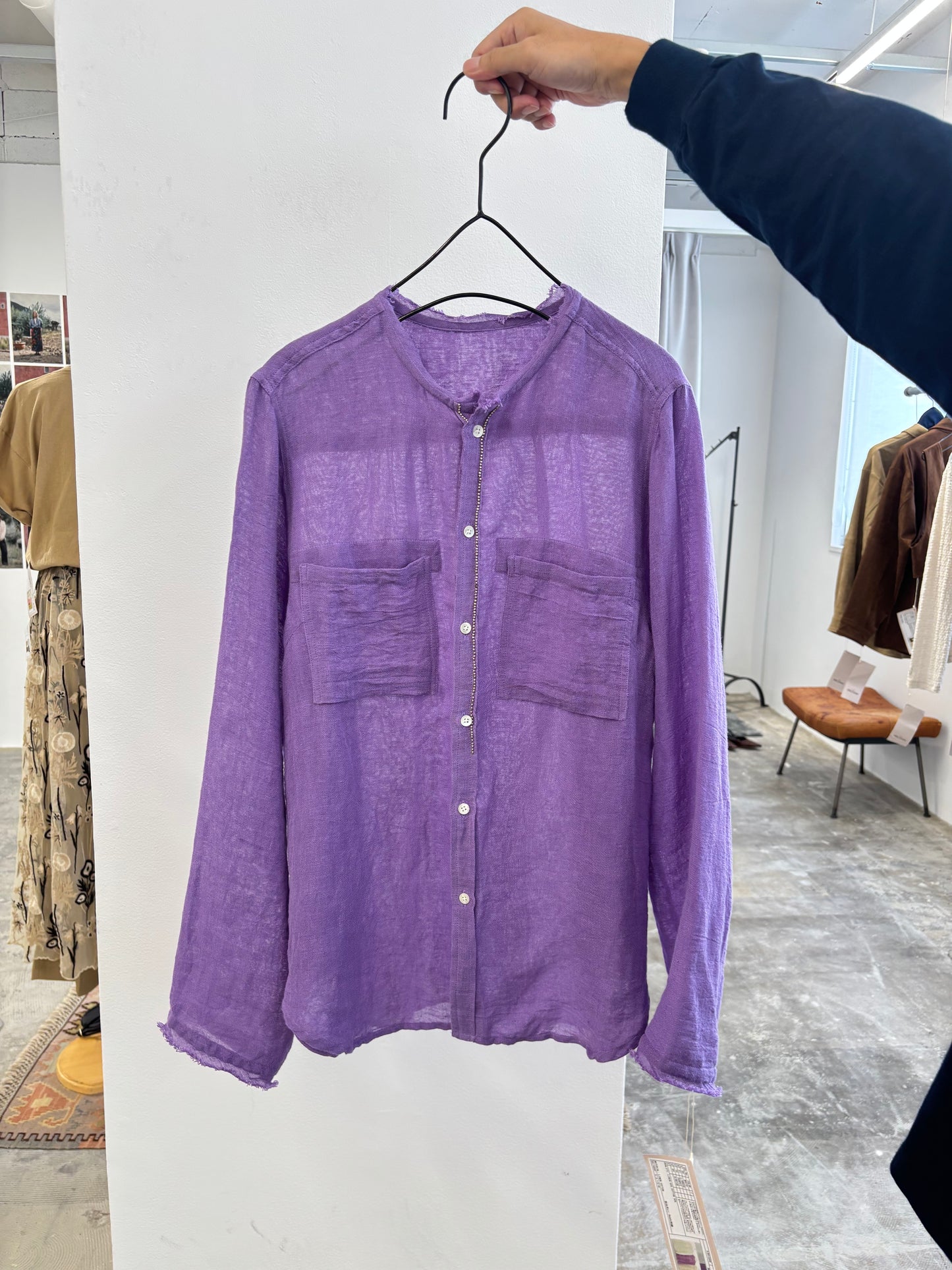 【予約販売】メタルビーズリネンコットンシャツ/8613209/LE MÉLANGE