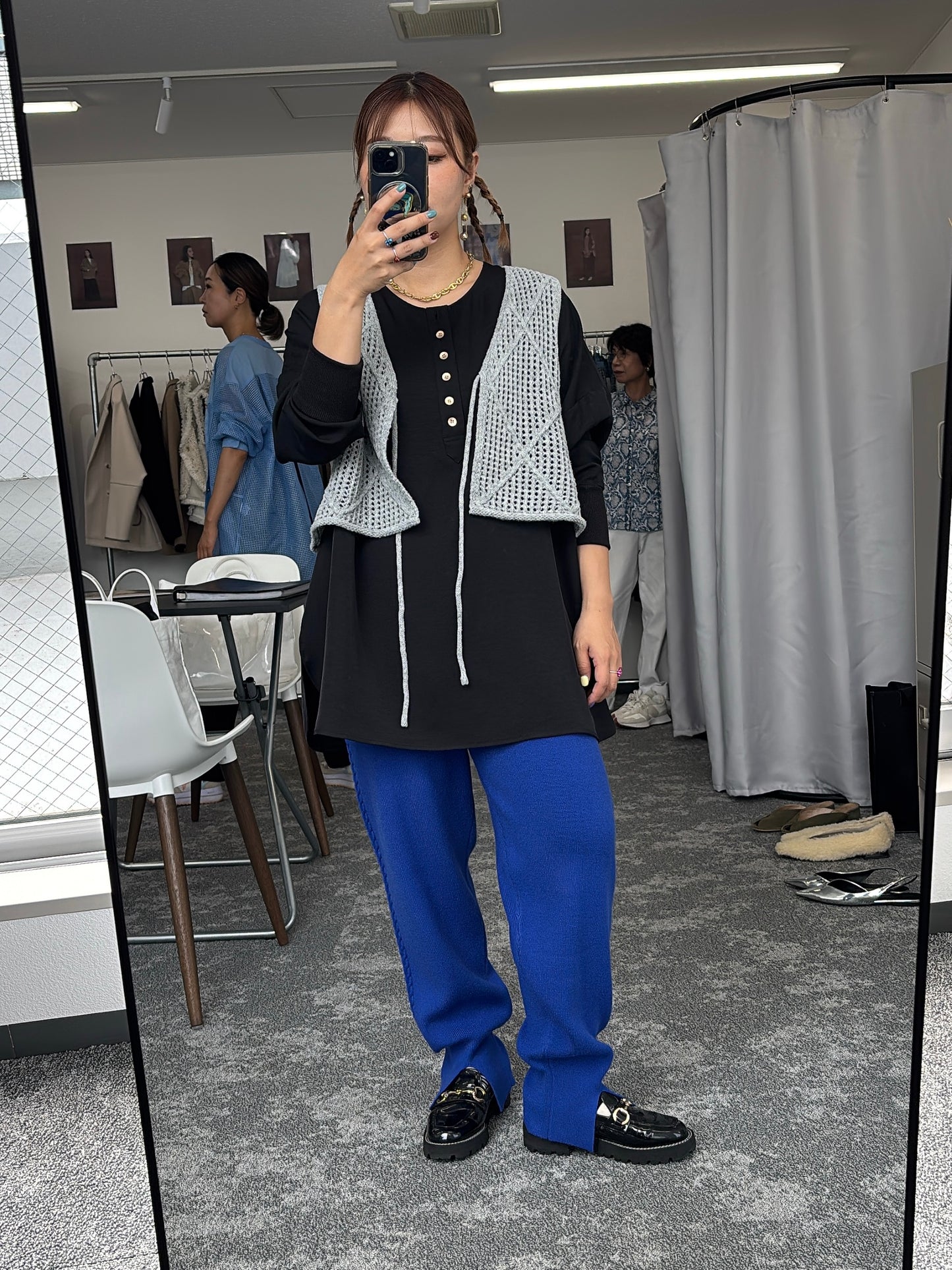 【予約販売】ケーブルラインニットジョガーパンツ/507392/CYAN tokyo