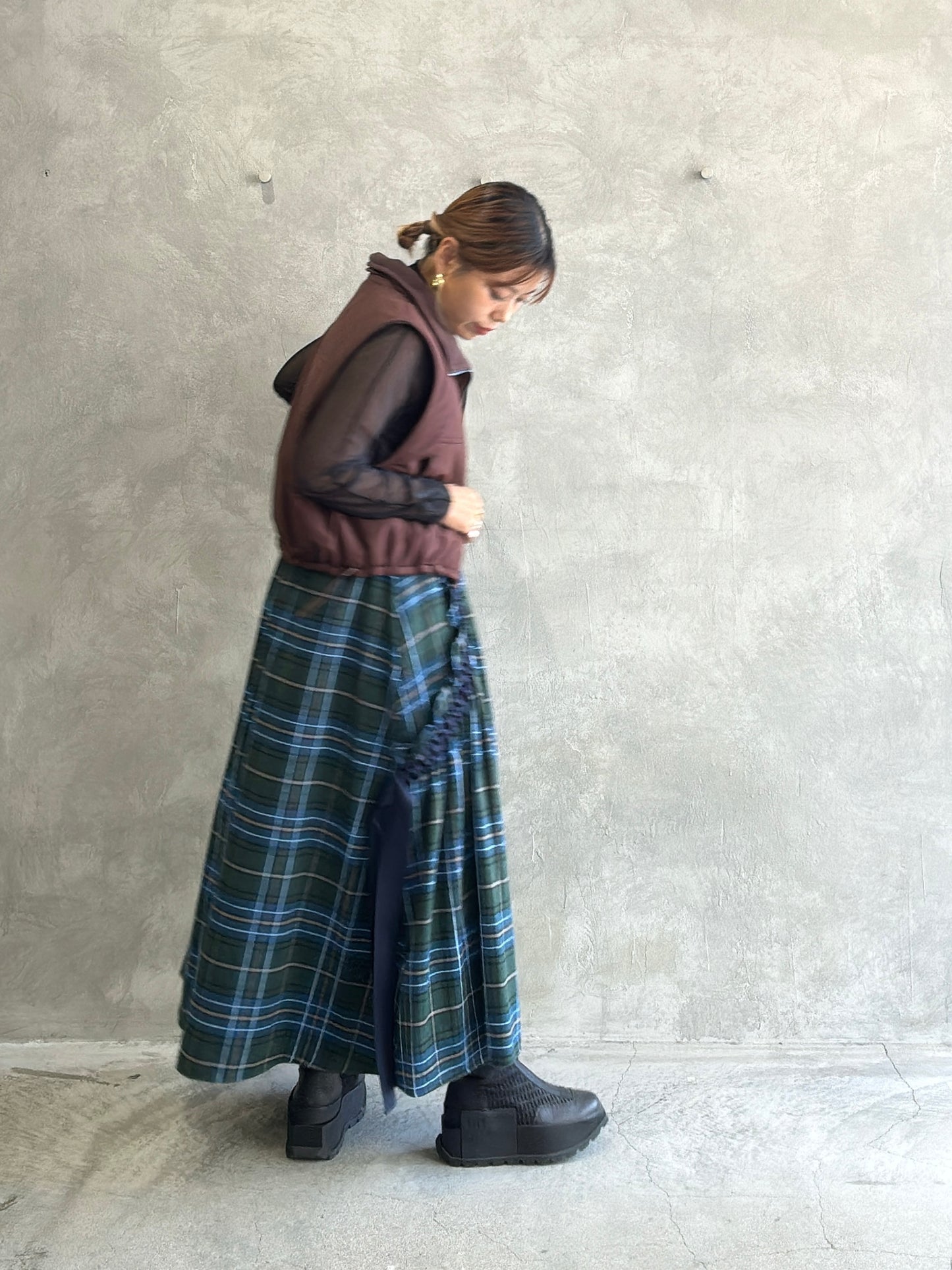 リバーシブルナイロンフリースベスト/Anna Kerry