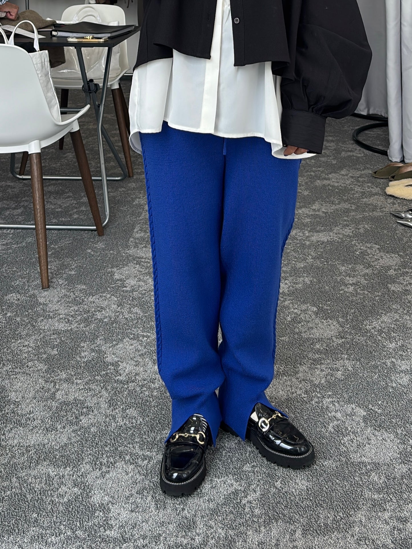 【予約販売】ケーブルラインニットジョガーパンツ/507392/CYAN tokyo
