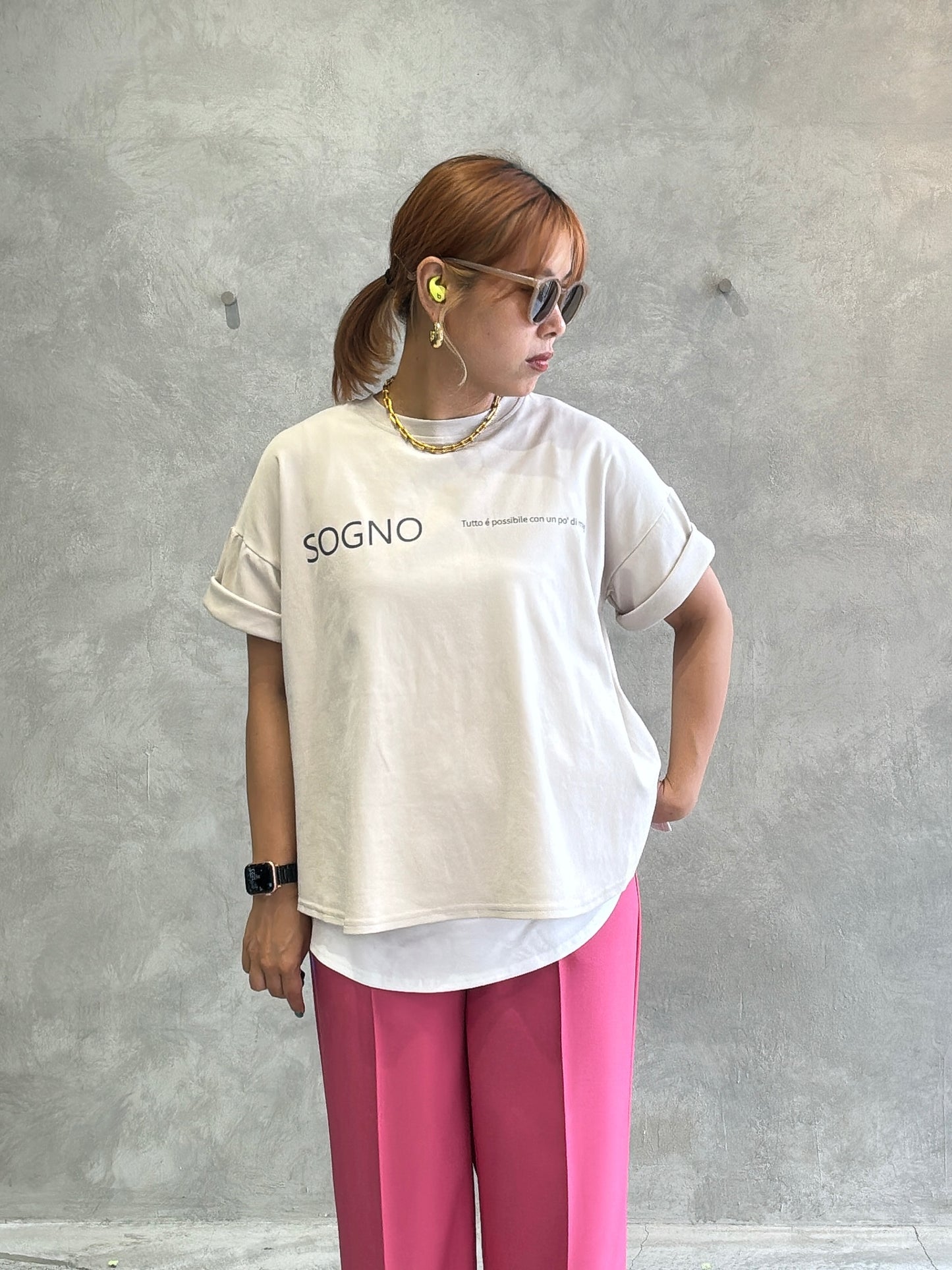 オーバーサイズロゴTシャツ/Anna Kerry