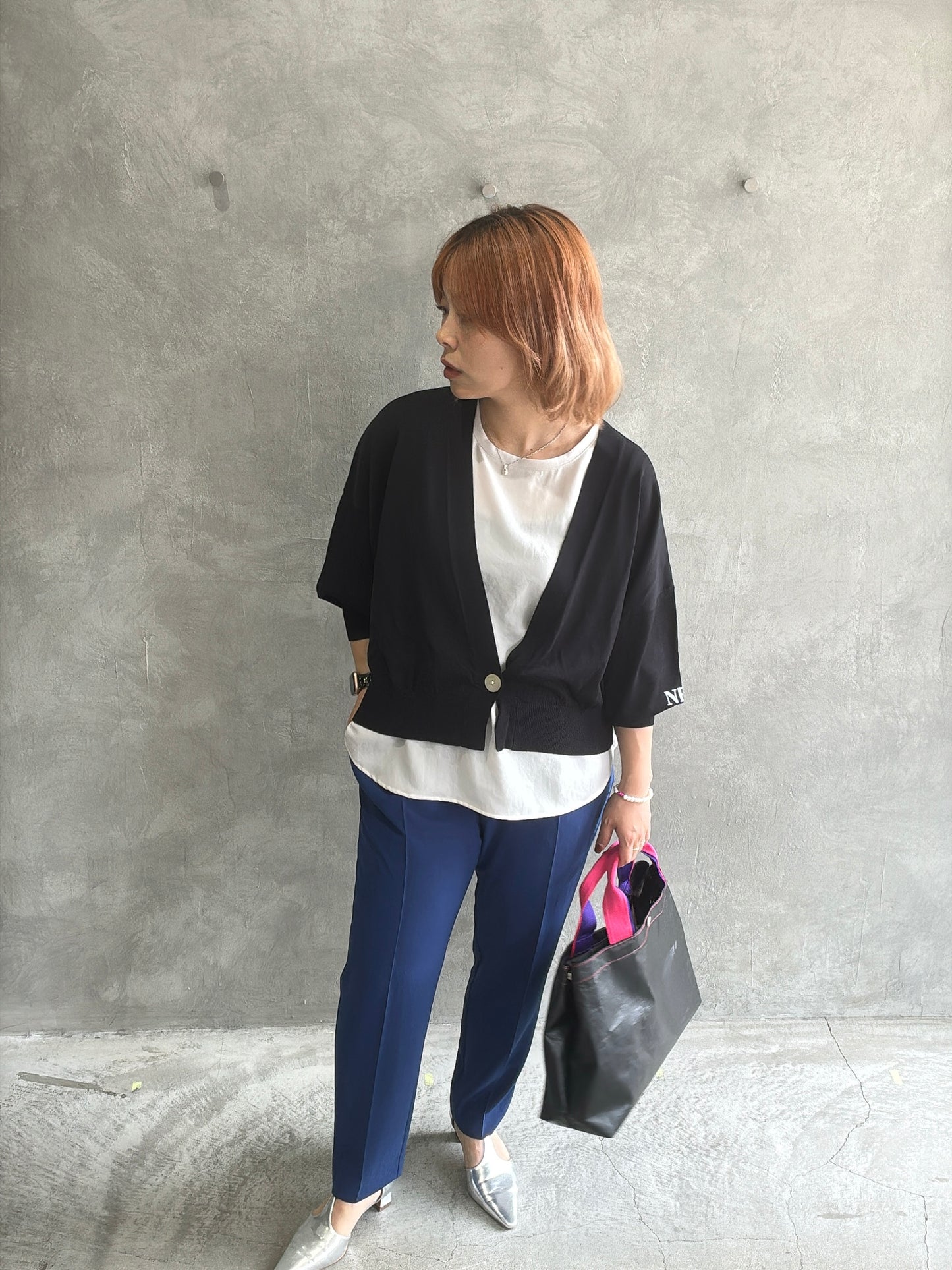 ストレッチシシフォンテーパードパンツ/Dignite collier