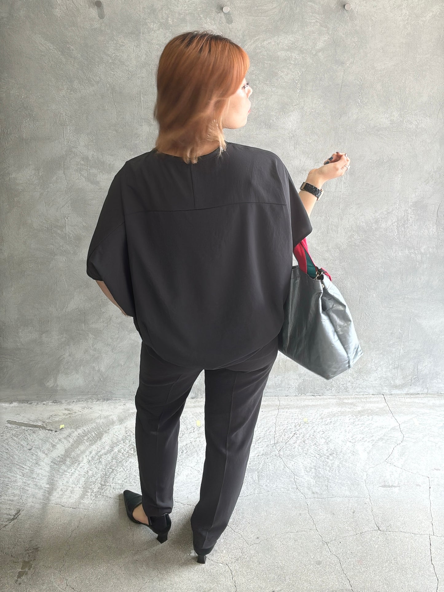 ストレッチシシフォンテーパードパンツ/Dignite collier