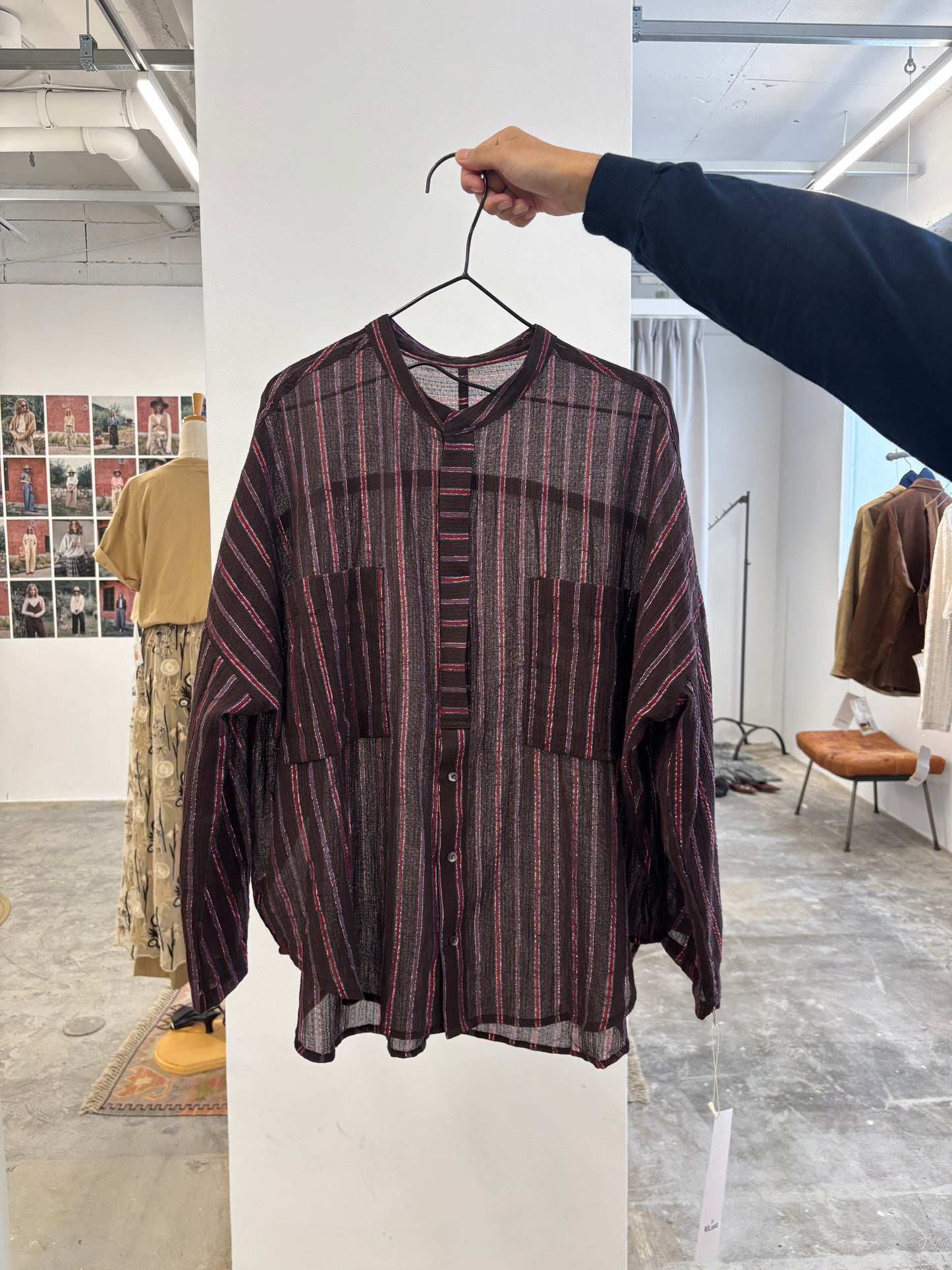 【予約販売】ストライプ柄・チェック柄シャツ/8613211/LE MÉLANGE