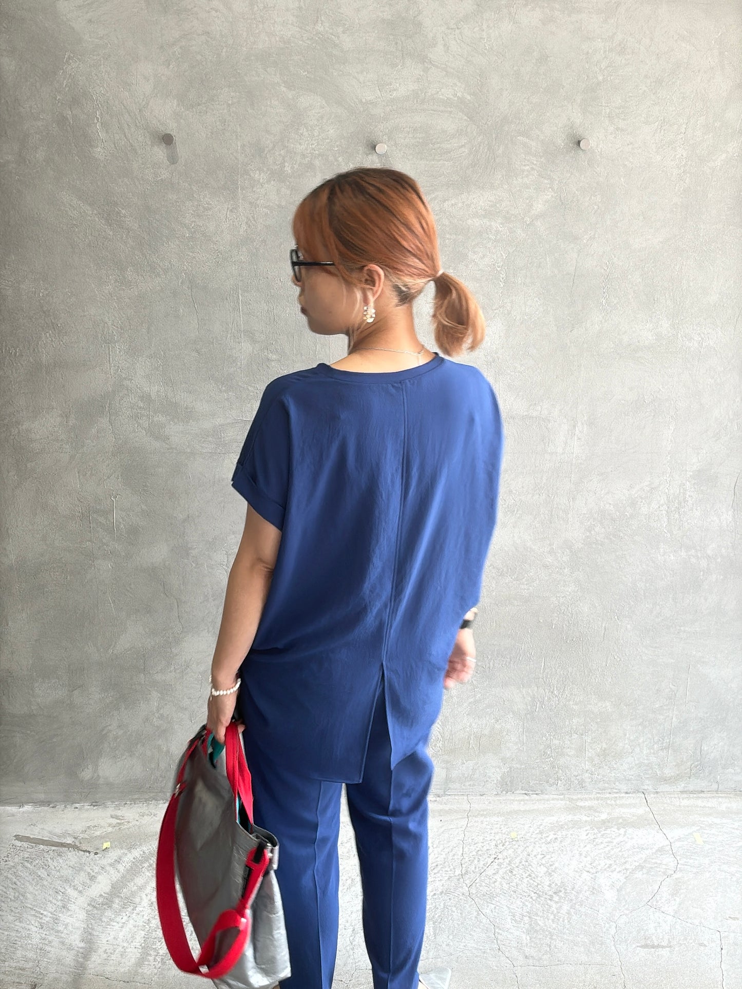 ストレッチシフォンシンプルブラウス/Dignite collier