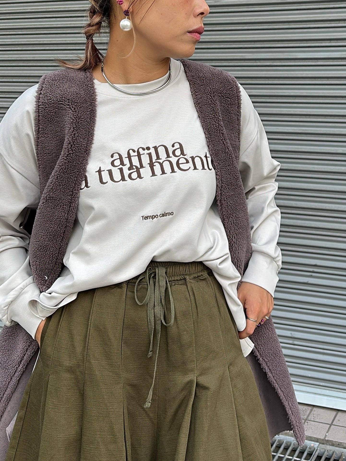 刺繍ロゴカットソー/Anna Kerry