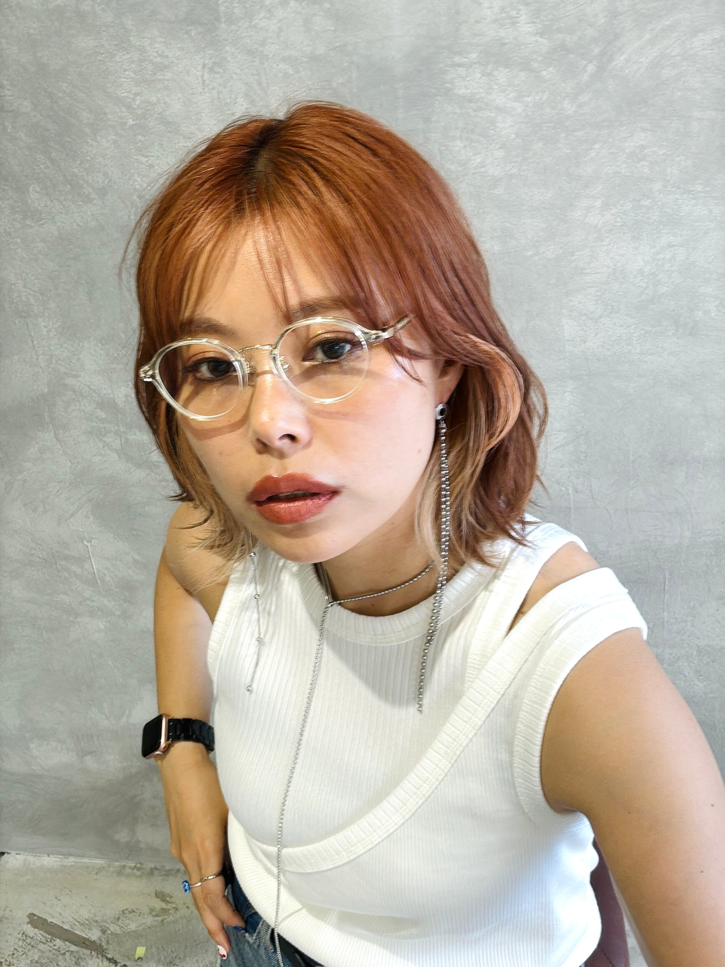 ロングピアス(ボールチェーン)