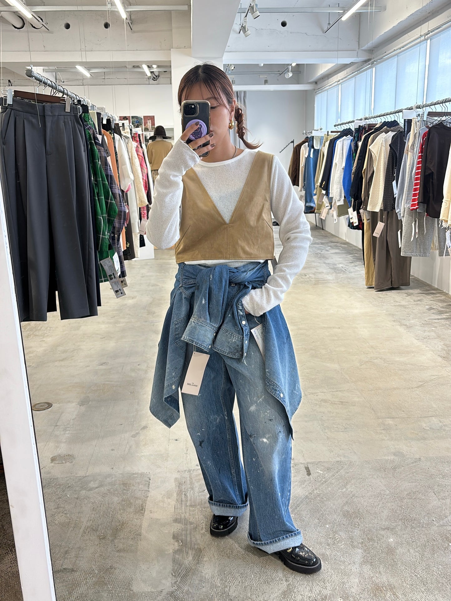 【予約販売】ECOスウェードベスチェ/8613701/LE MÉLANGE