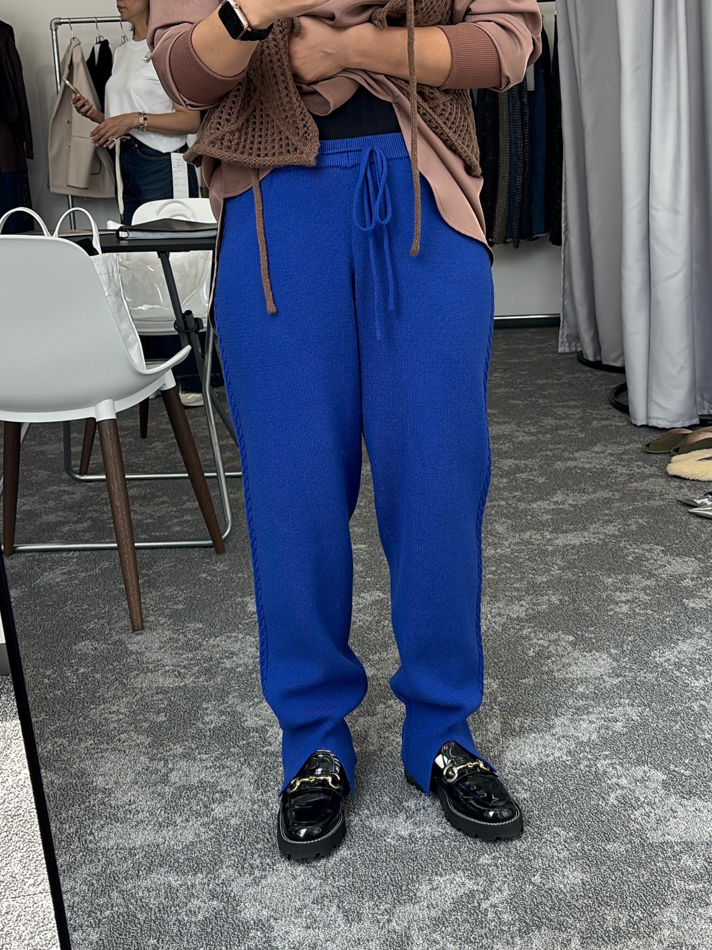 【予約販売】ケーブルラインニットジョガーパンツ/507392/CYAN tokyo