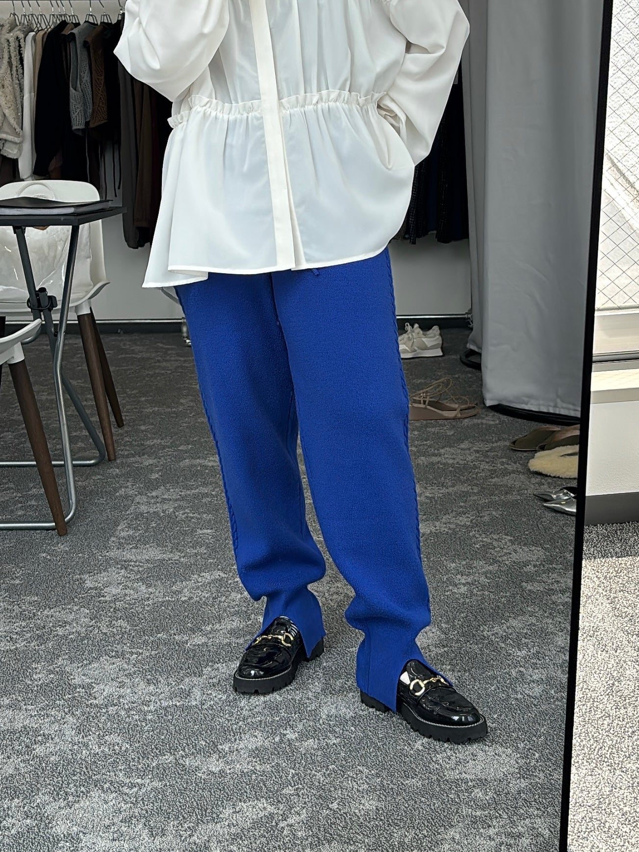 【予約販売】ケーブルラインニットジョガーパンツ/507392/CYAN tokyo
