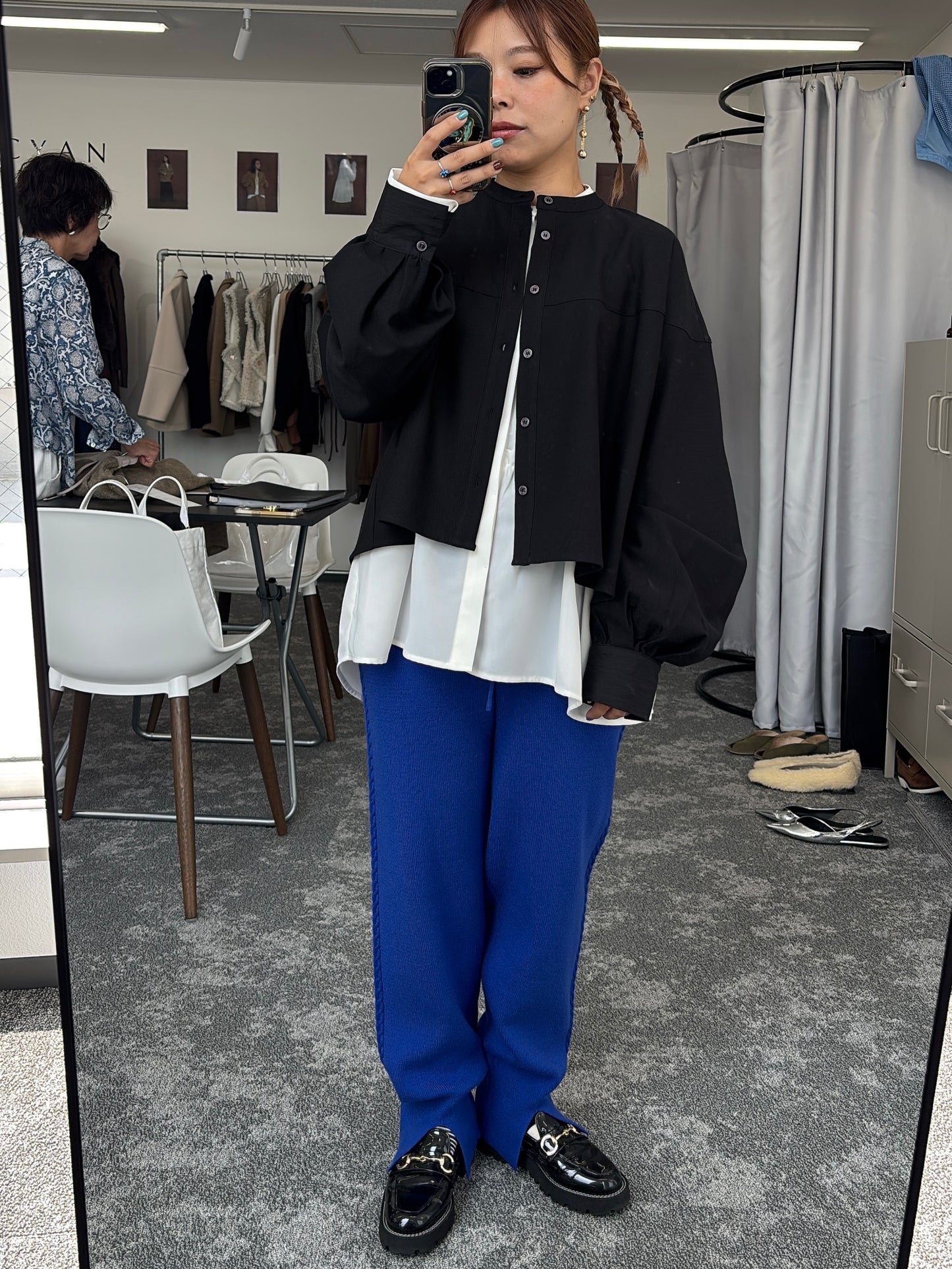 【予約販売】ケーブルラインニットジョガーパンツ/507392/CYAN tokyo