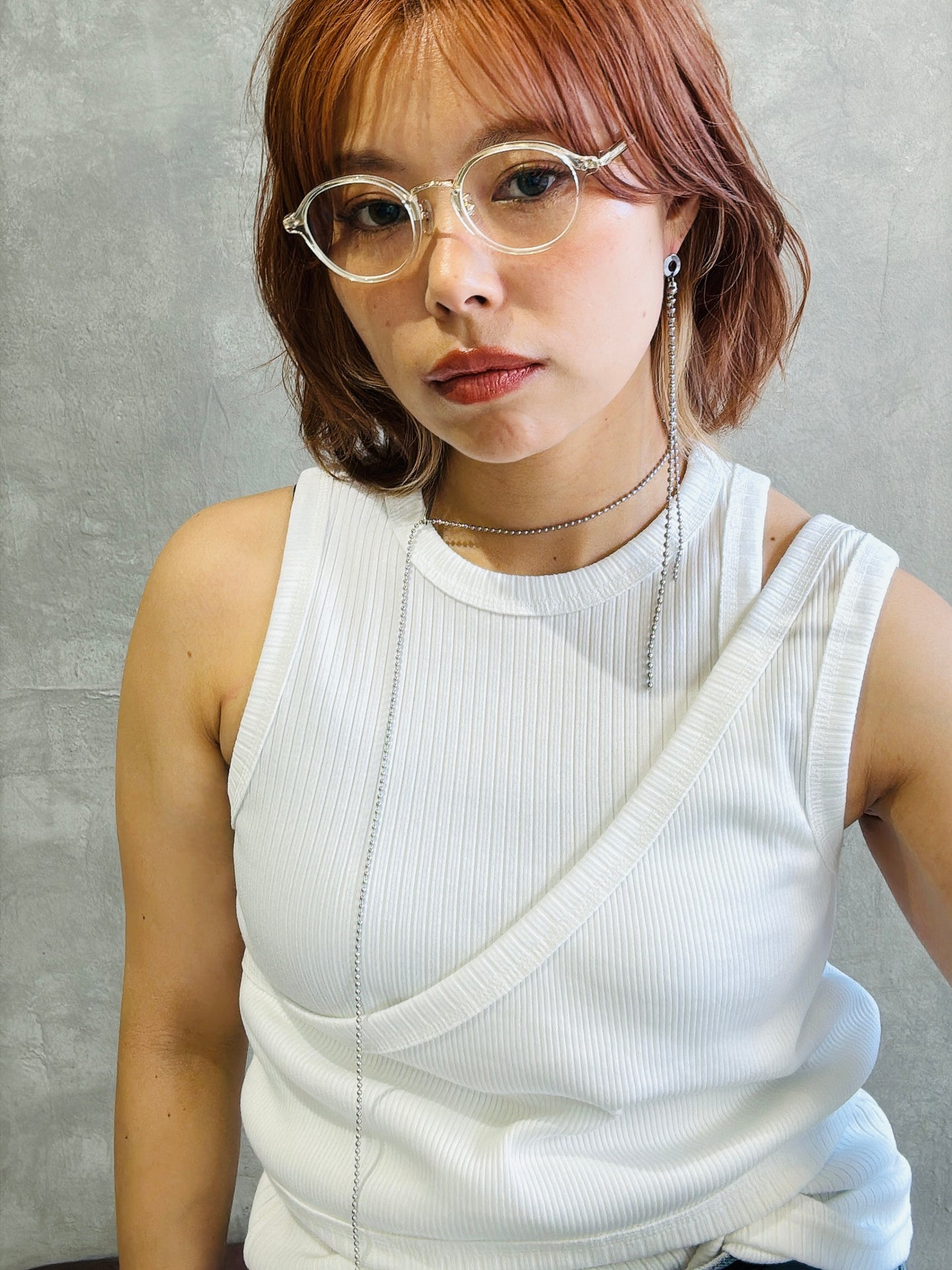 ロングピアス(ボールチェーン)