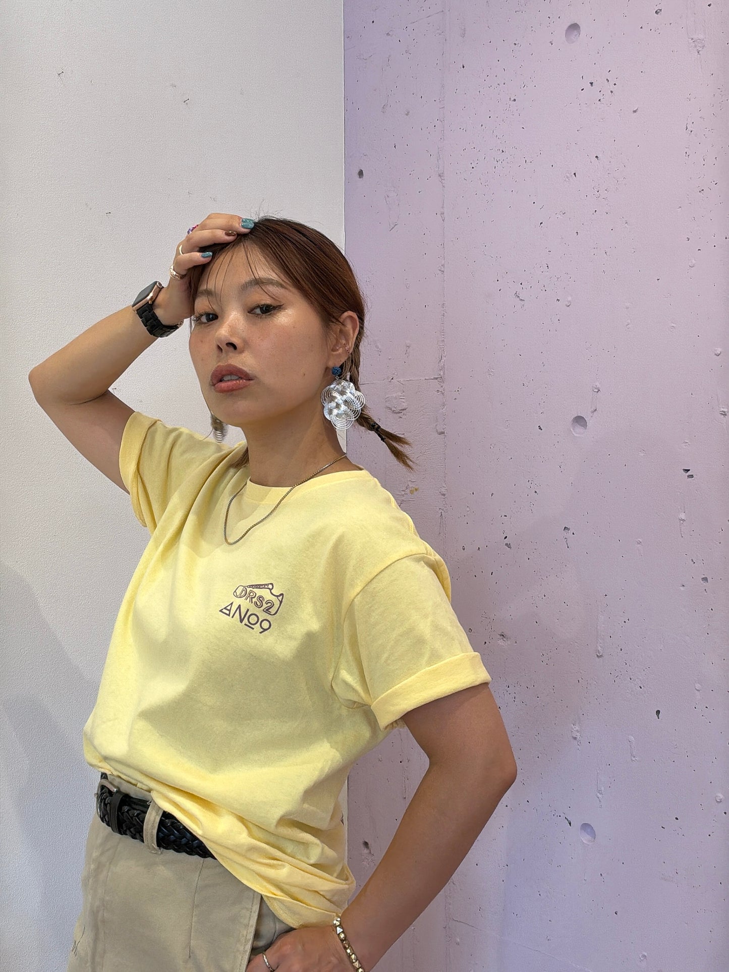受付終了✴︎【先行予約】DRS2×No.9 コラボTシャツ/SUNSUN&No.9/イエロー×パープル