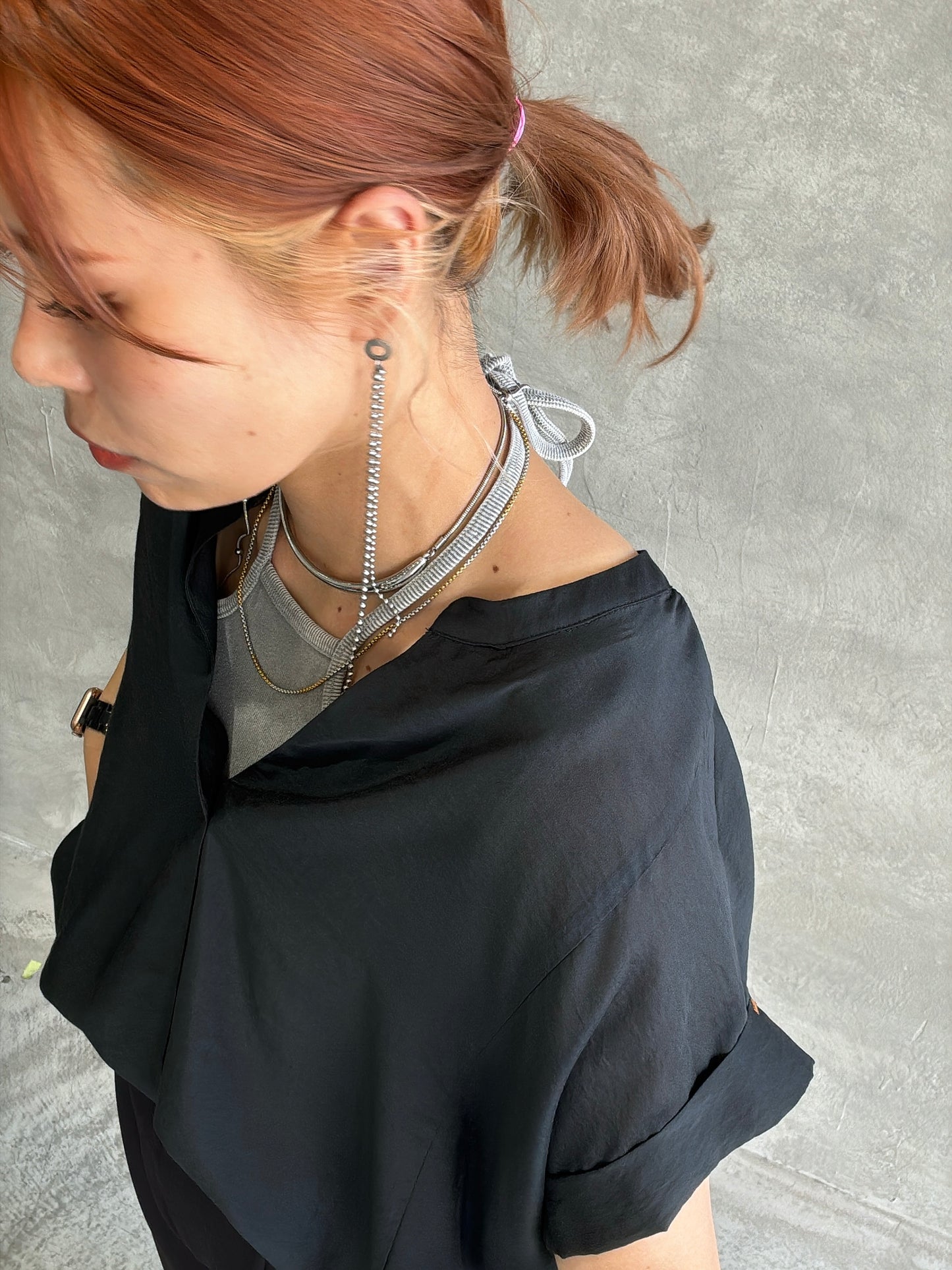 ロングピアス(ボールチェーン)