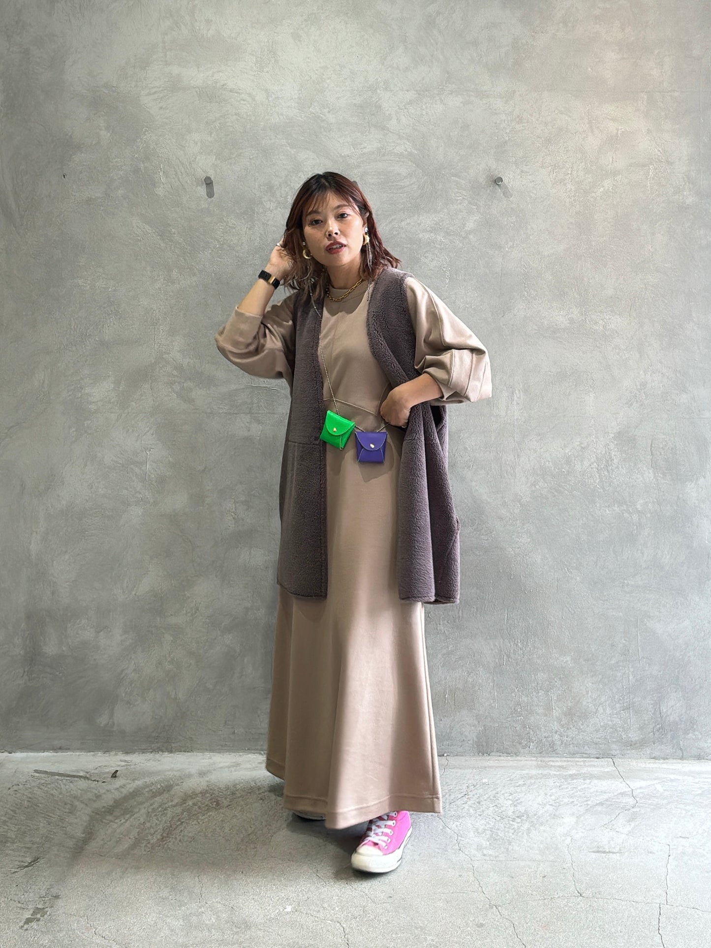 ドルマン切替ワンピース/Dignite collier