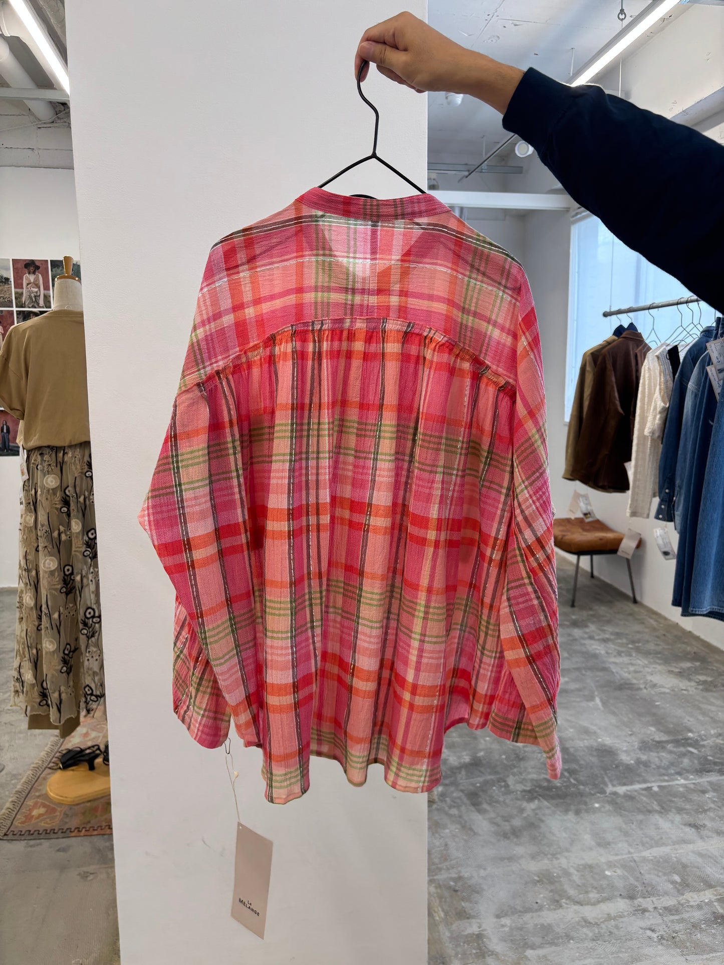 【予約販売】ストライプ柄・チェック柄シャツ/8613211/LE MÉLANGE