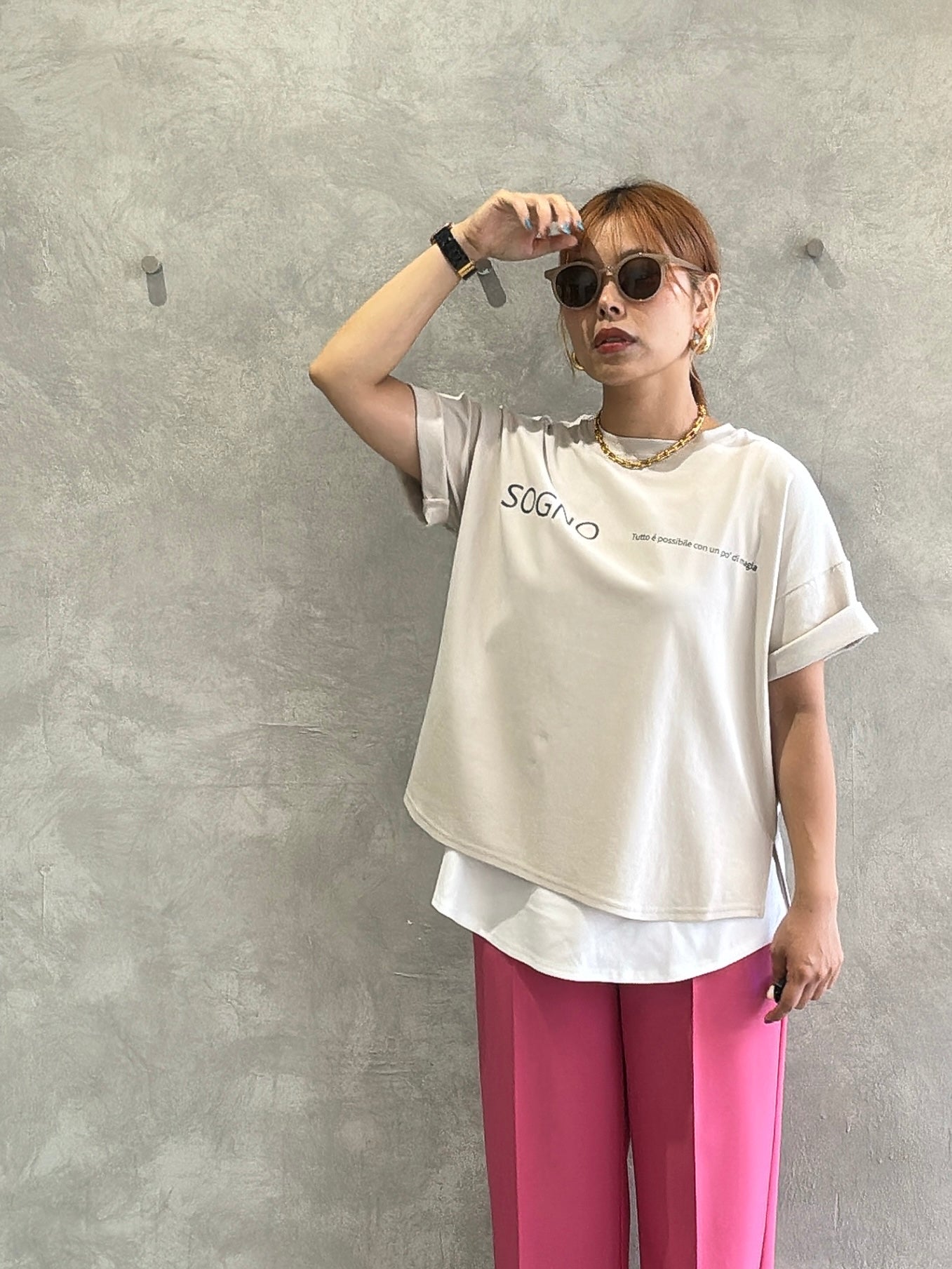 オーバーサイズロゴTシャツ/Anna Kerry