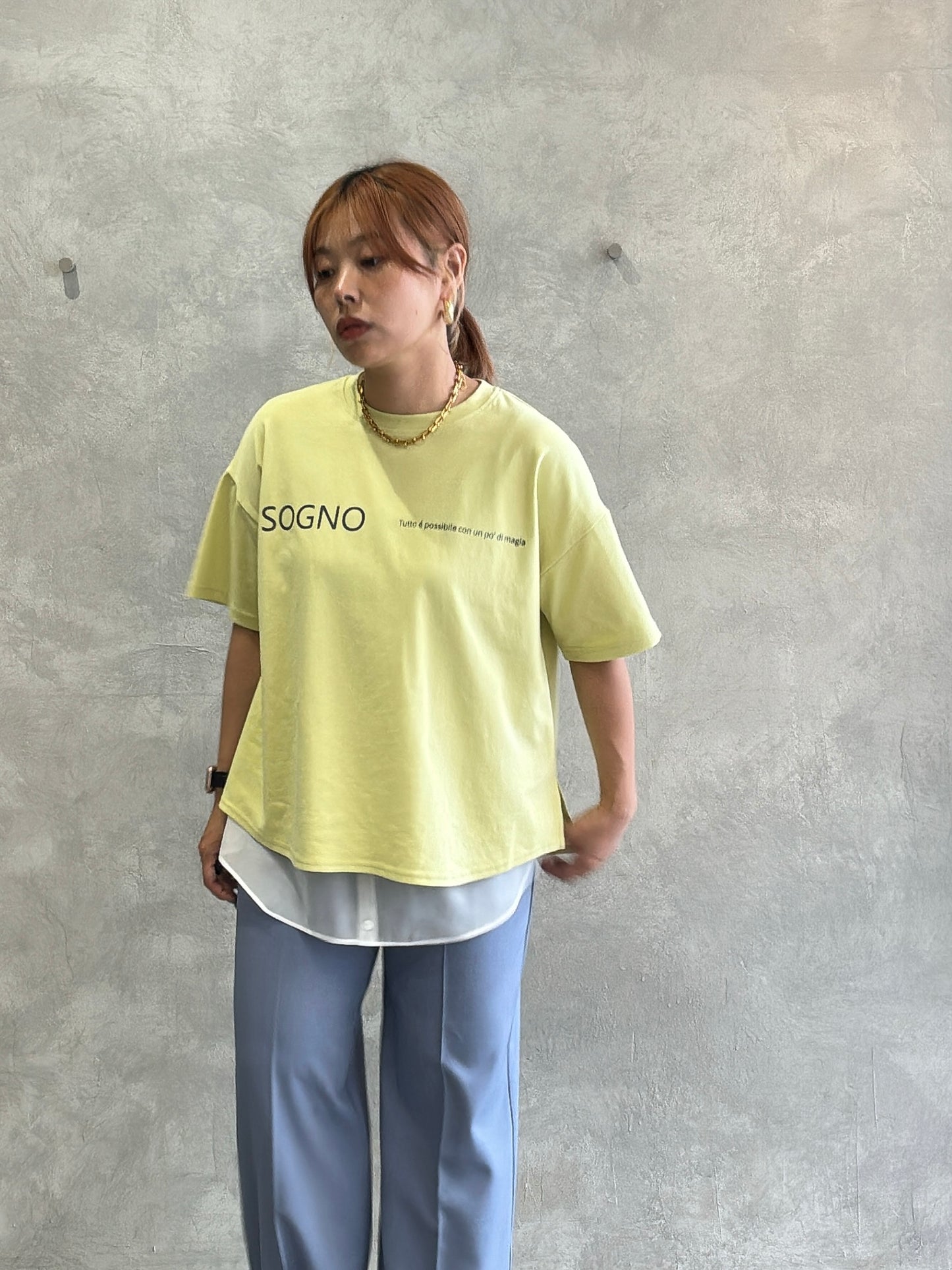 オーバーサイズロゴTシャツ/Anna Kerry