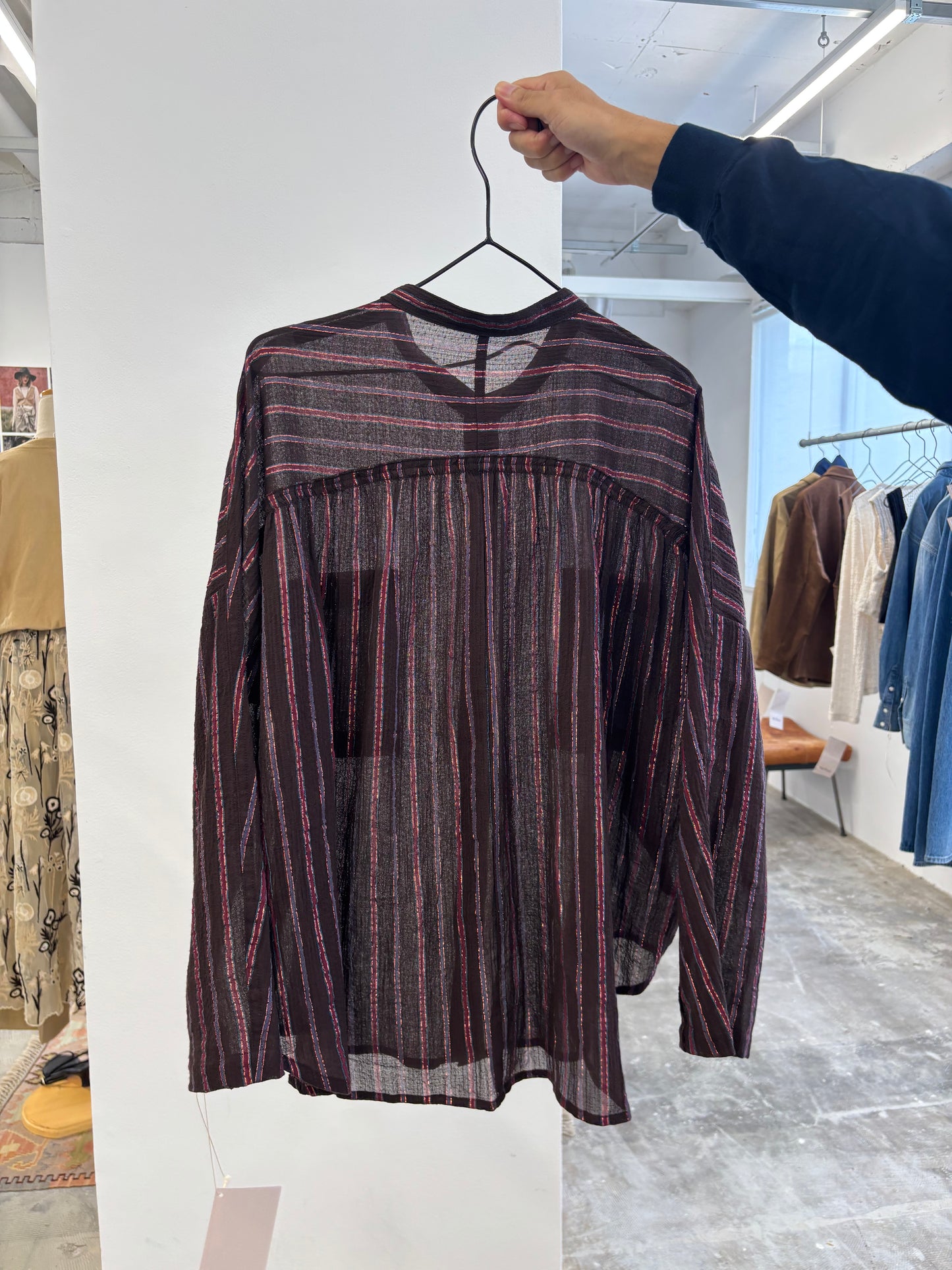 【予約販売】ストライプ柄・チェック柄シャツ/8613211/LE MÉLANGE