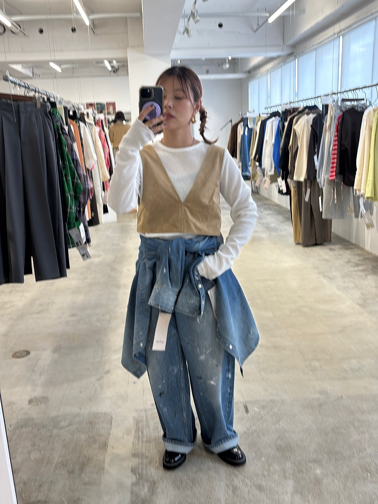 【予約販売】ECOスウェードベスチェ/8613701/LE MÉLANGE