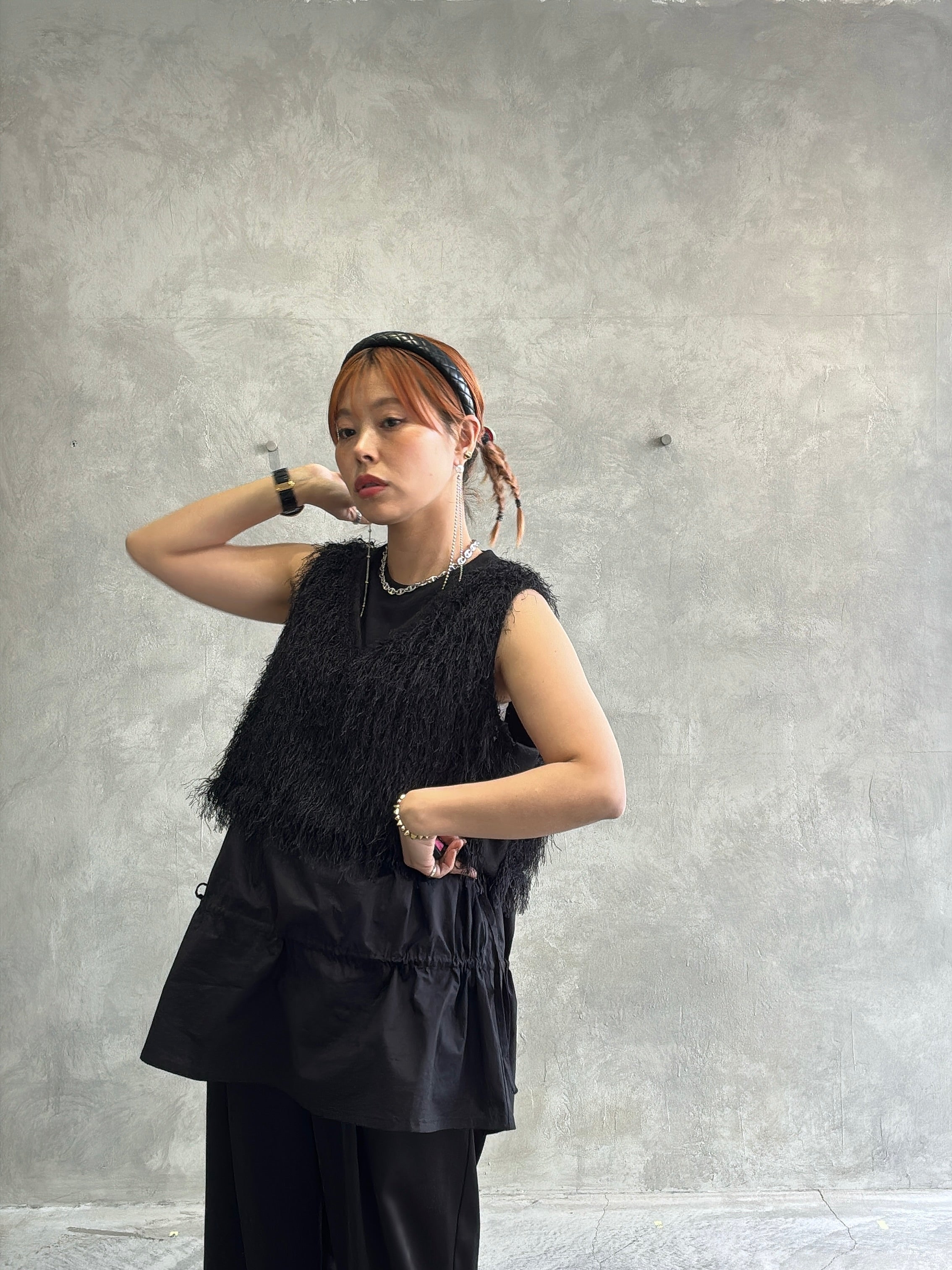 ロングシャギーリブベスト／CYAN tokyo – No.9-the Nines-