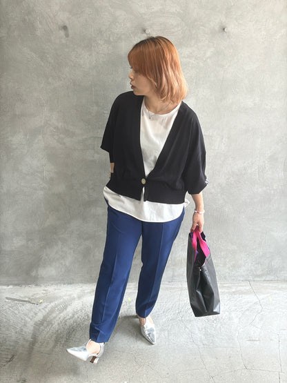 ストレッチシシフォンテーパードパンツ／Dignite collier