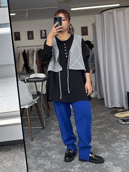 【予約販売】ケーブルラインニットジョガーパンツ／507392／CYAN tokyo