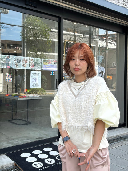 パフスリーブデザインTシャツ