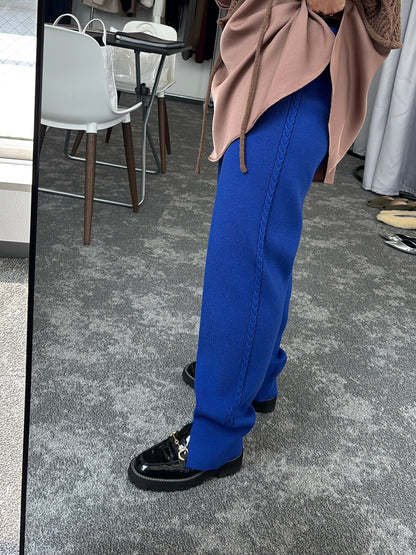 【予約販売】ケーブルラインニットジョガーパンツ／507392／CYAN tokyo