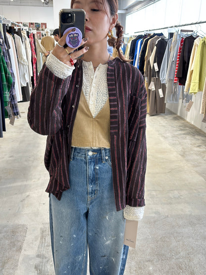 【予約販売】ストライプ柄・チェック柄シャツ／8613211／LE MÉLANGE